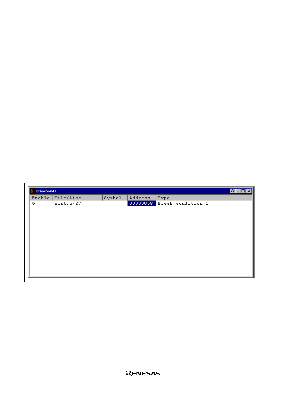 3 [breakpoints] window | Renesas HS2378KCI01H User Manual | Page 100 / 170