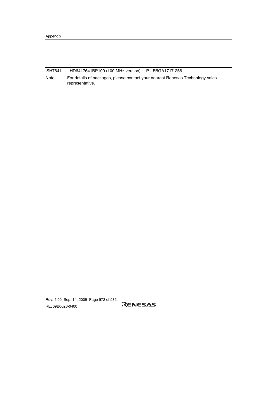 B. product lineup | Renesas SH7641 User Manual | Page 1022 / 1036