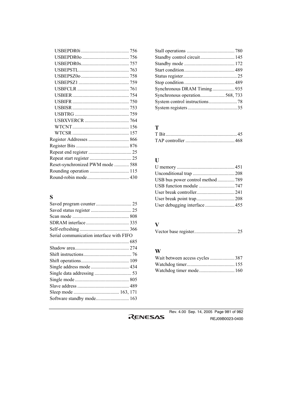 Renesas SH7641 User Manual | Page 1031 / 1036