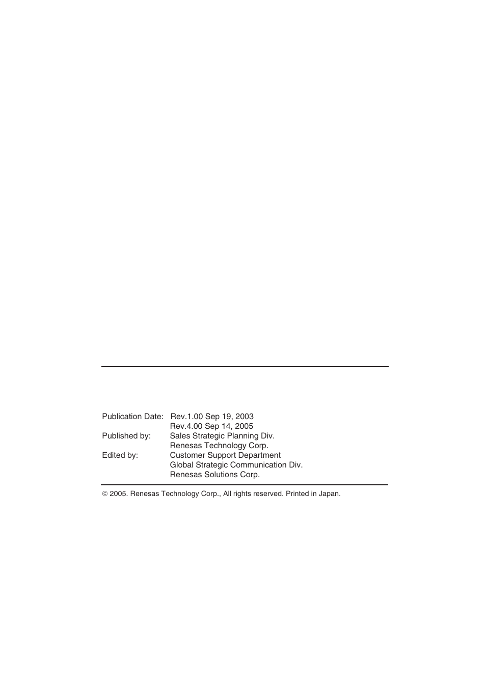 Colophon | Renesas SH7641 User Manual | Page 1033 / 1036