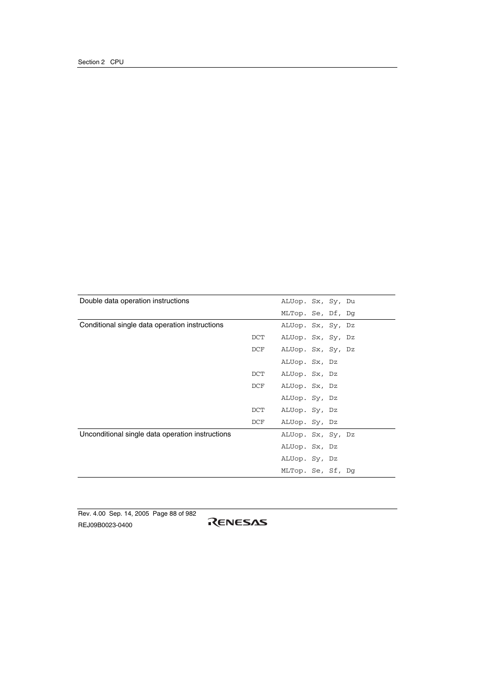 4 dsp operation instruction set | Renesas SH7641 User Manual | Page 138 / 1036