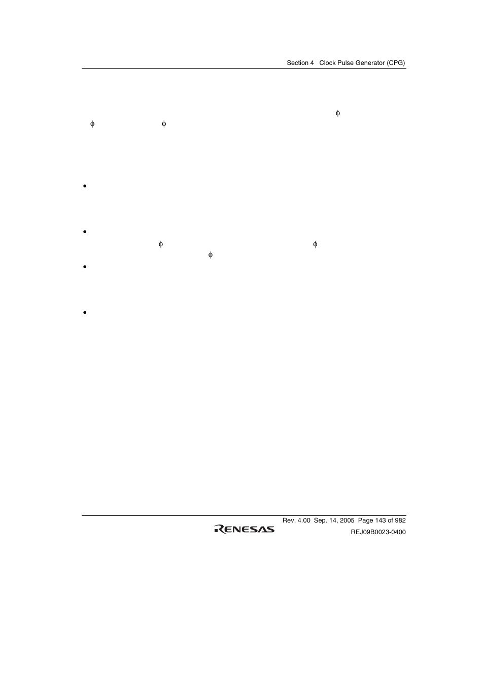 Section 4 clock pulse generator (cpg), 1 features | Renesas SH7641 User Manual | Page 193 / 1036