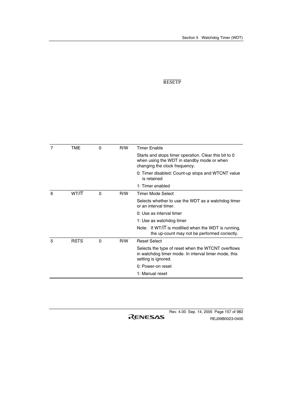 2 watchdog timer control/status register (wtcsr) | Renesas SH7641 User Manual | Page 207 / 1036