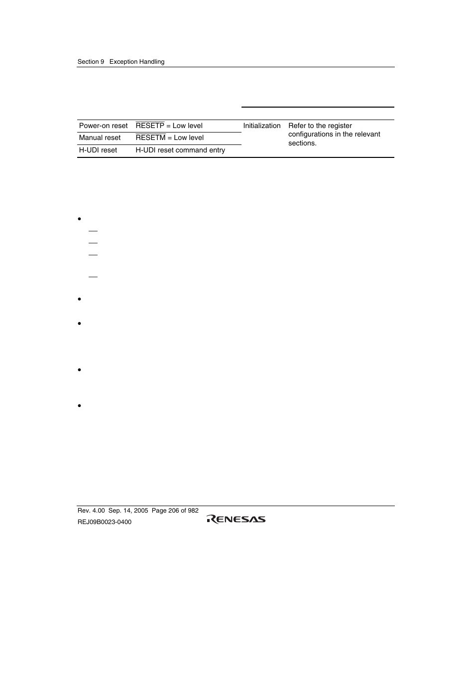 2 general exceptions | Renesas SH7641 User Manual | Page 256 / 1036