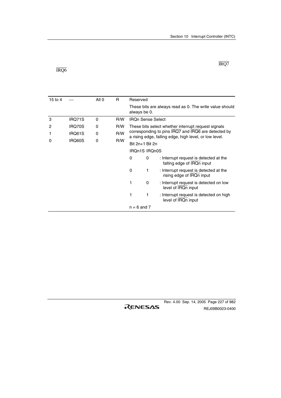 4 interrupt control register 3 (icr3) | Renesas SH7641 User Manual | Page 277 / 1036