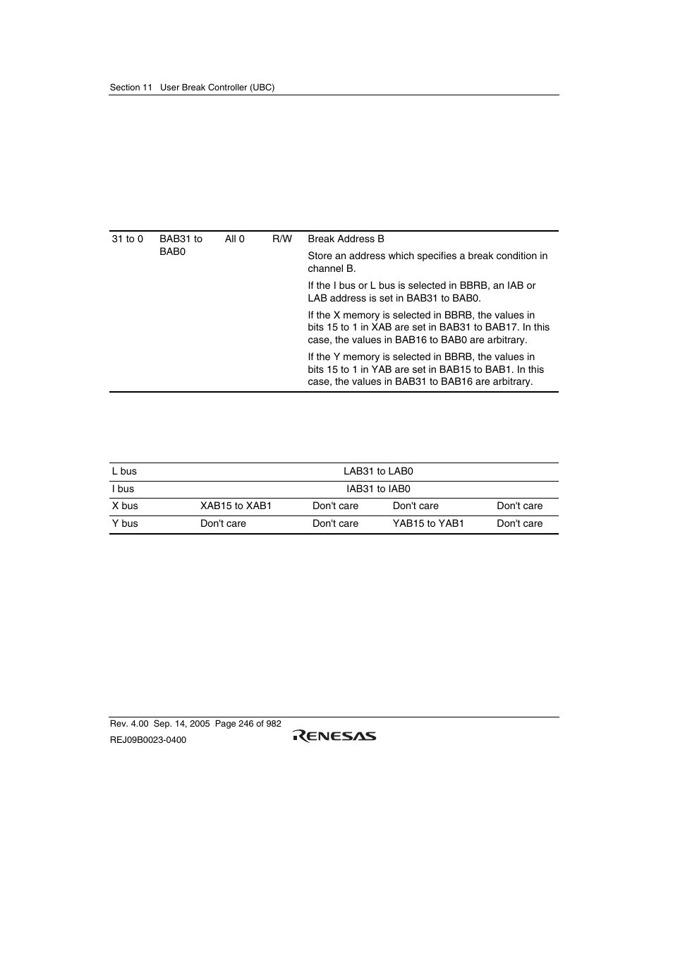 4 break address register b (barb) | Renesas SH7641 User Manual | Page 296 / 1036