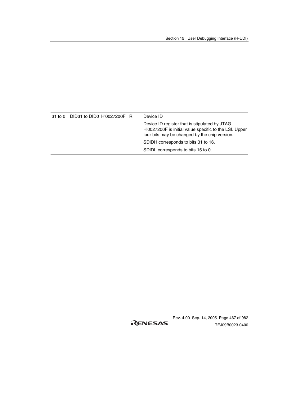 4 id register (sdid) | Renesas SH7641 User Manual | Page 517 / 1036