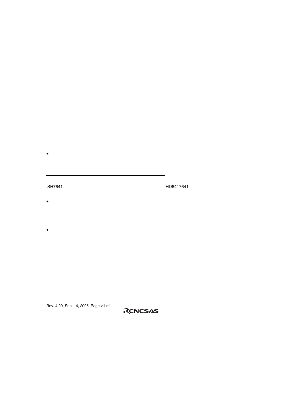 Preface | Renesas SH7641 User Manual | Page 8 / 1036