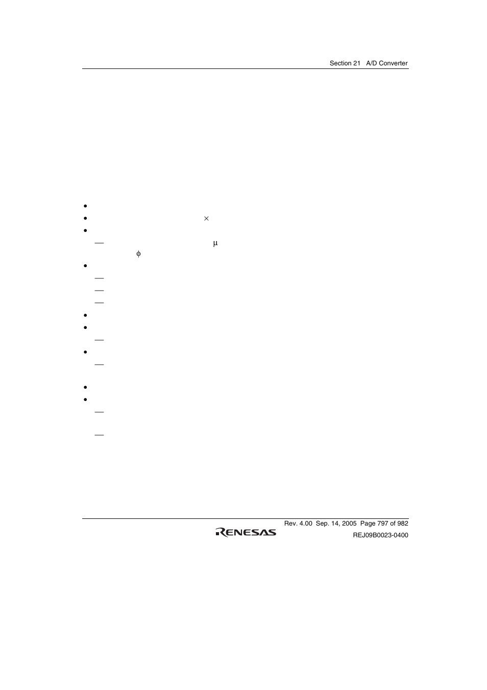 Section 21 a/d converter, 1 features | Renesas SH7641 User Manual | Page 847 / 1036