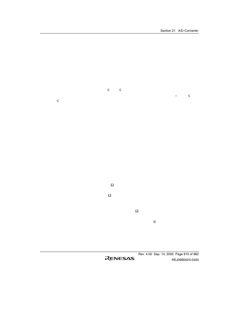 6 usage notes, 1 setting analog input voltage, 2 processing of analog input pins | 3 permissible signal source impedance | Renesas SH7641 User Manual | Page 865 / 1036