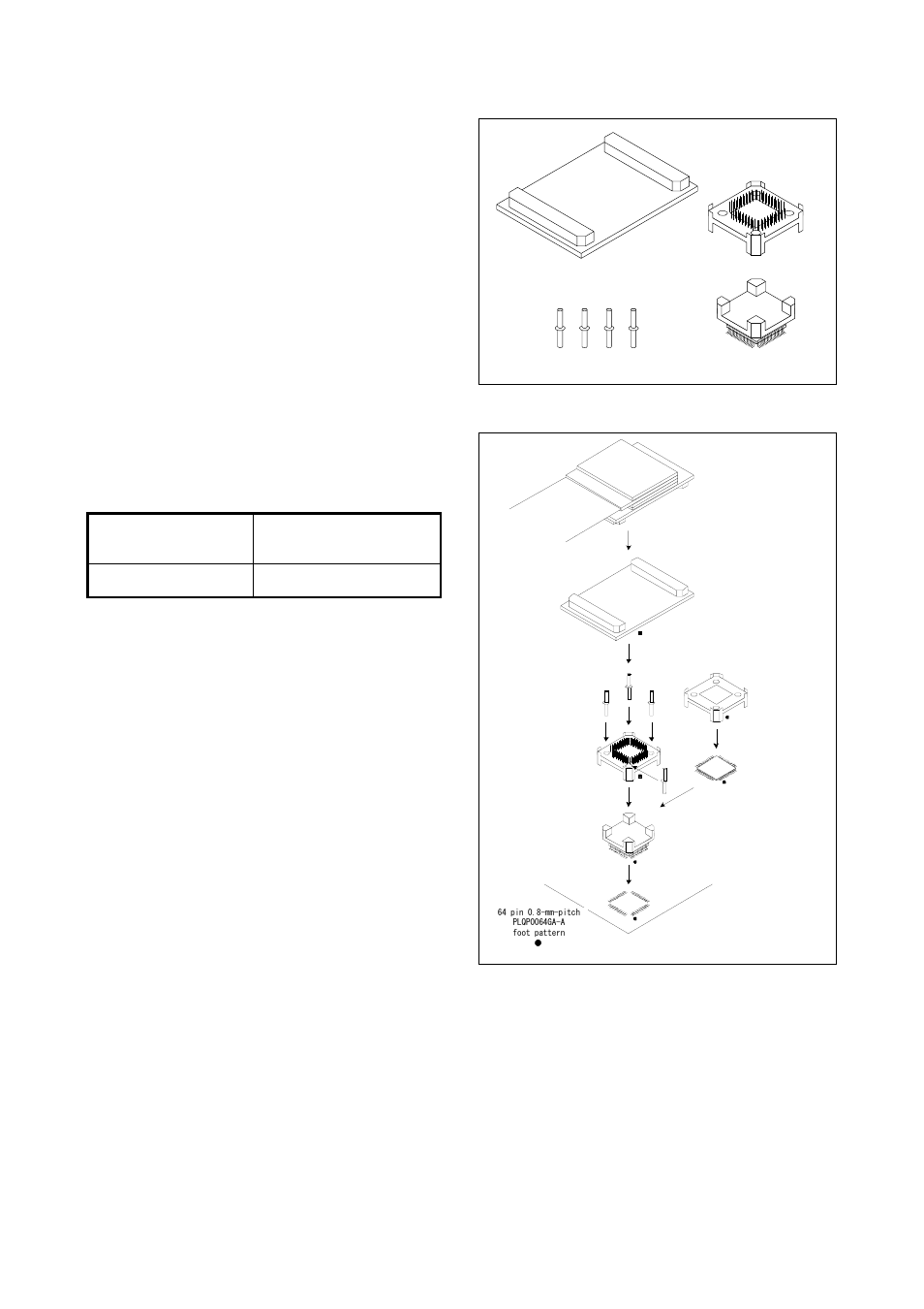 Outline, Package components (see figure 1), Specifications | Usage (see figure 2), Package components, Usage, See figure 1), See figure 2) | Renesas M3T-F160-64NSA User Manual | Page 4 / 6
