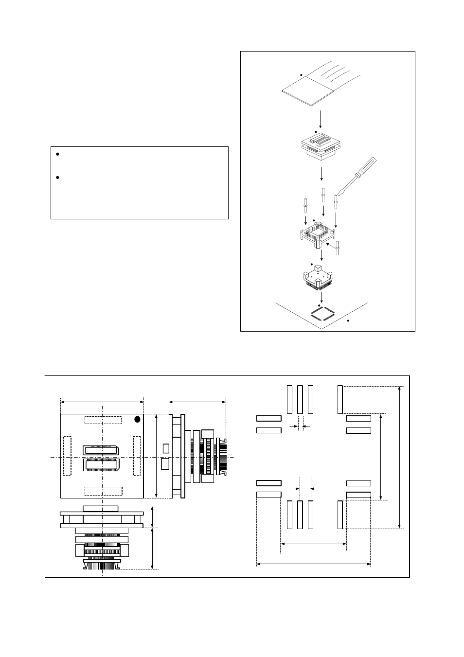 Connection procedure, External dimensions and a sample foot pattern, Connection procedure (see figure 3) | Renesas Converter Board M3T-FLX-80NSD User Manual | Page 5 / 6