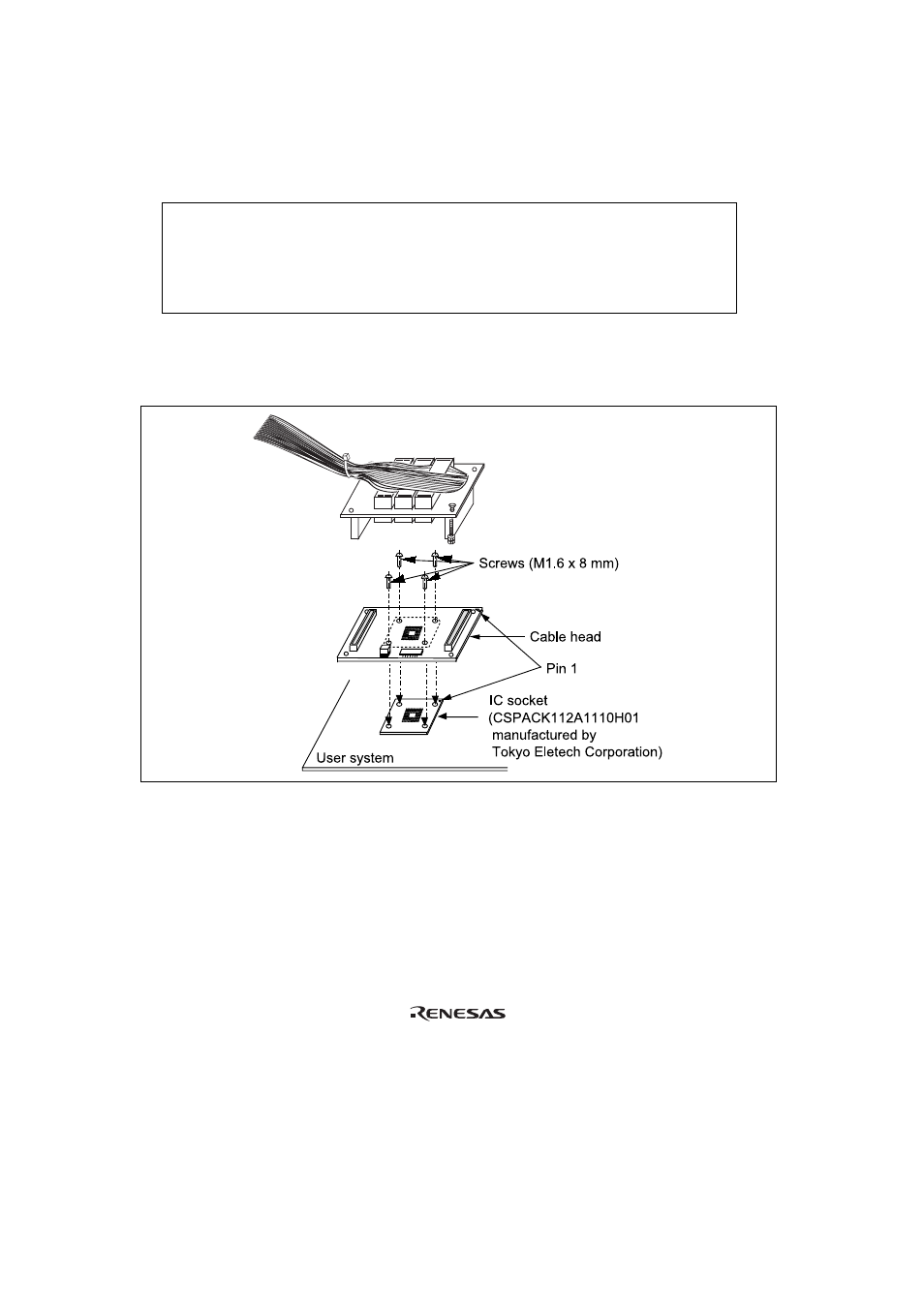 2inserting cable head, Inserting cable head, Caution | Renesas H8S/2214 Series User Manual | Page 12 / 22