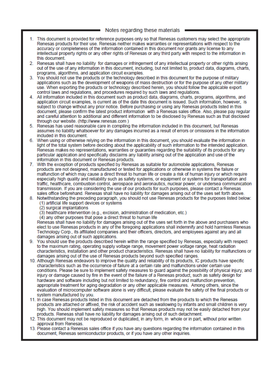 Notes | Renesas M3A-HS37 User Manual | Page 4 / 64