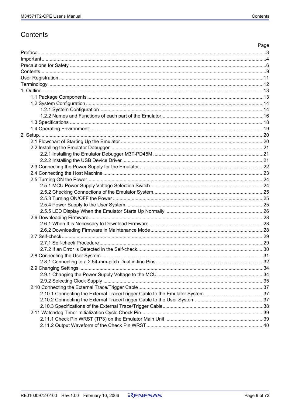 Renesas Compact Emulator M34571T2-CPE User Manual | Page 11 / 74