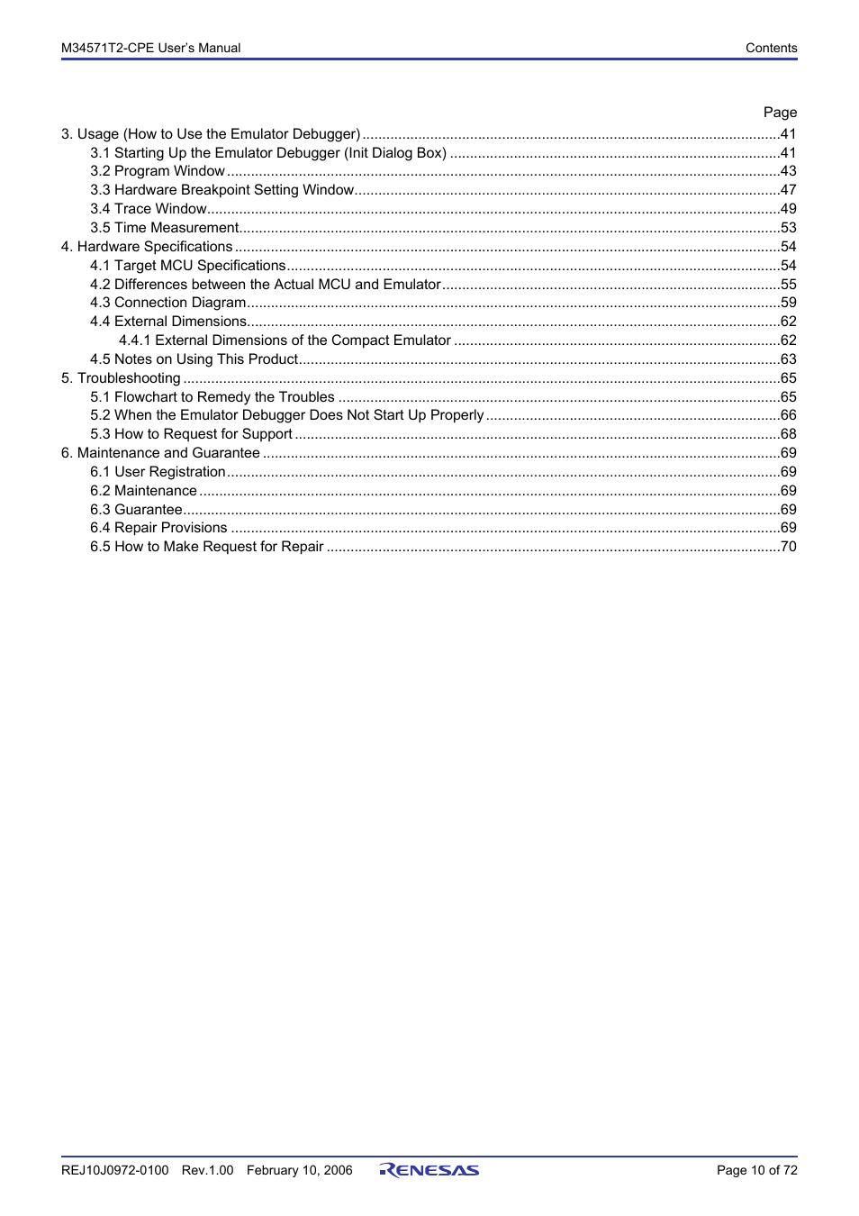 Renesas Compact Emulator M34571T2-CPE User Manual | Page 12 / 74