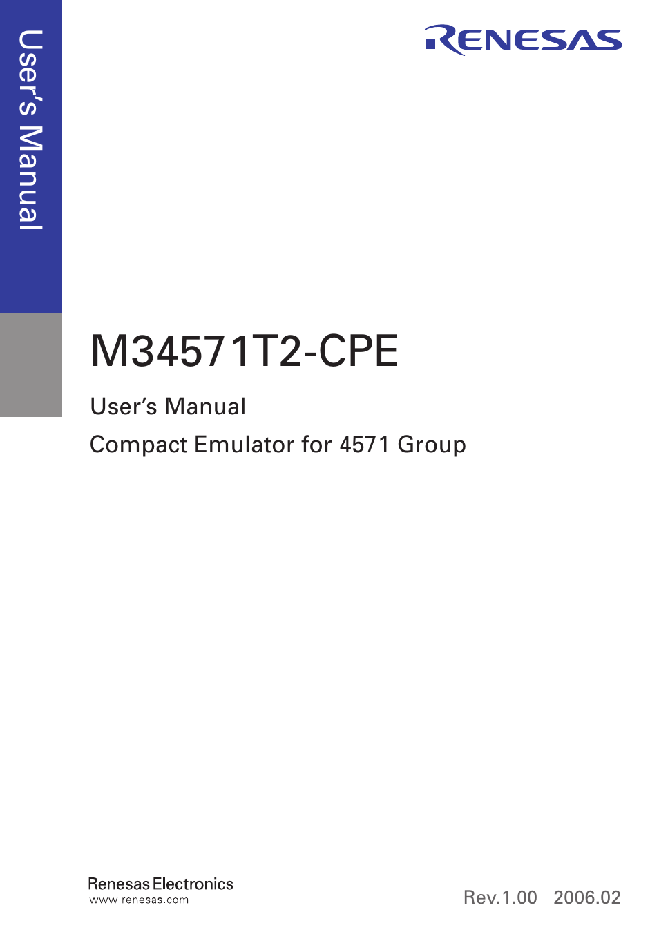 Renesas Compact Emulator M34571T2-CPE User Manual | Page 3 / 74