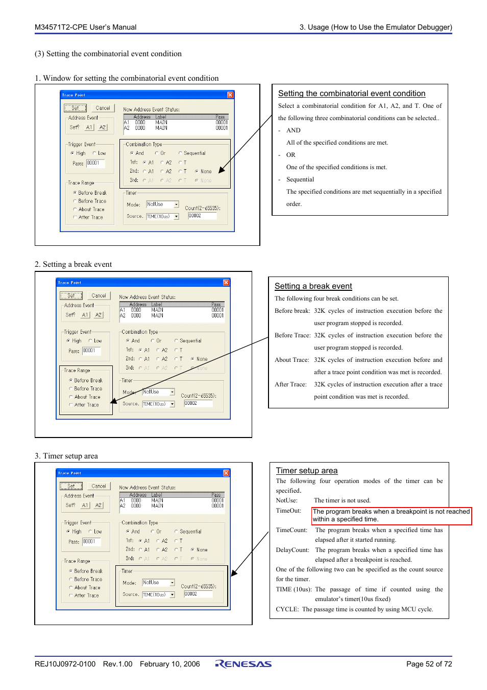 Renesas Compact Emulator M34571T2-CPE User Manual | Page 54 / 74