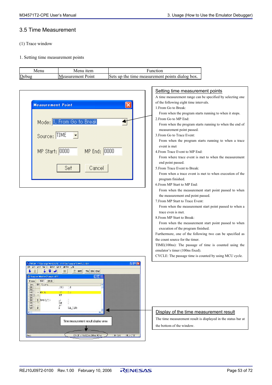5 time measurement | Renesas Compact Emulator M34571T2-CPE User Manual | Page 55 / 74