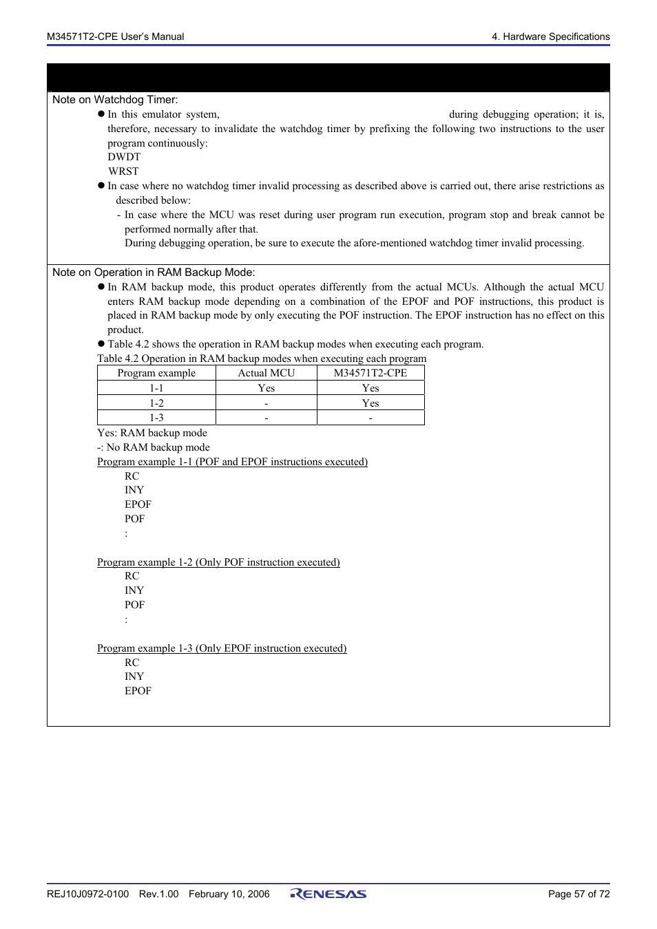 Important | Renesas Compact Emulator M34571T2-CPE User Manual | Page 59 / 74