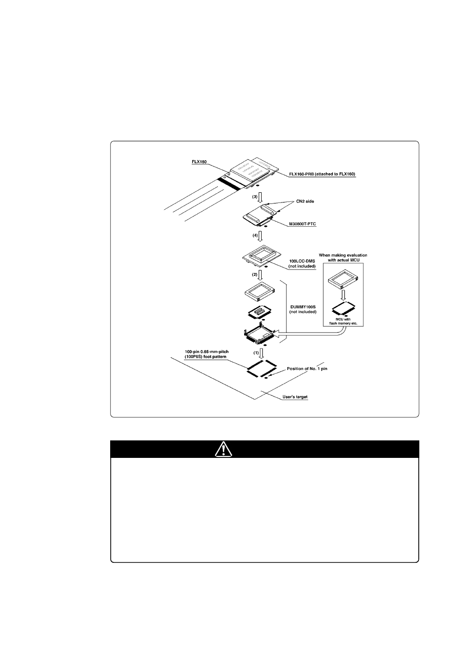 Caution | Renesas Emulation Pod for M16C/80 Group MCUs M30803T-RPD-E User Manual | Page 40 / 76