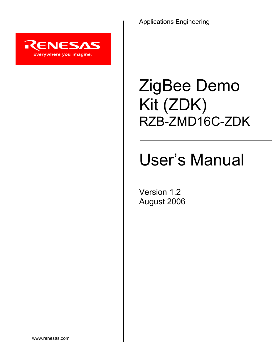 Renesas RZB-ZMD16C-ZDK User Manual | 33 pages
