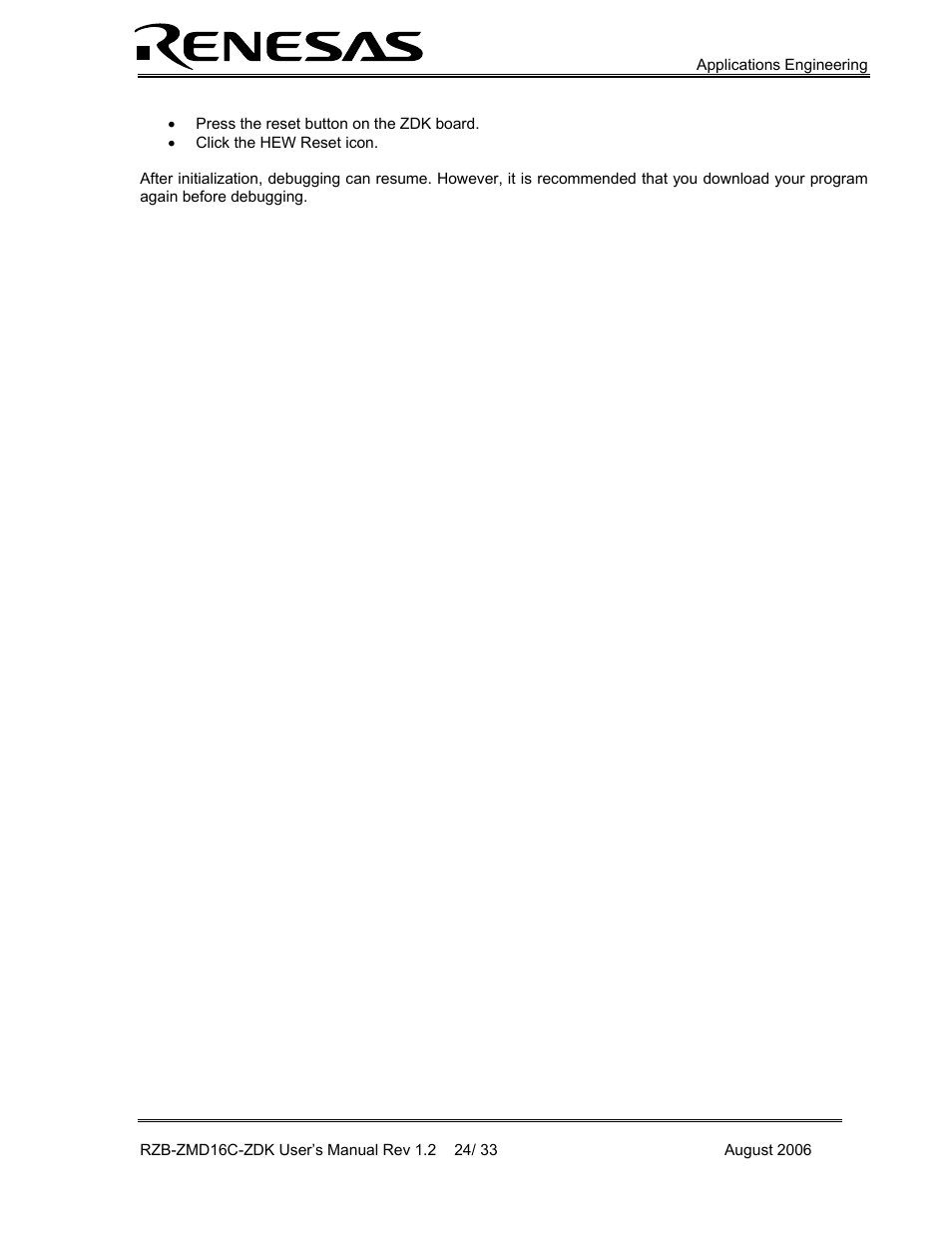 Renesas RZB-ZMD16C-ZDK User Manual | Page 24 / 33