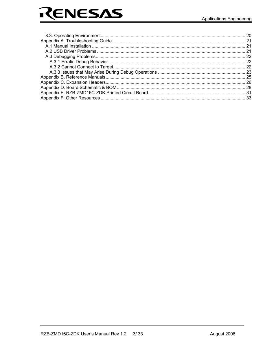 Renesas RZB-ZMD16C-ZDK User Manual | Page 3 / 33