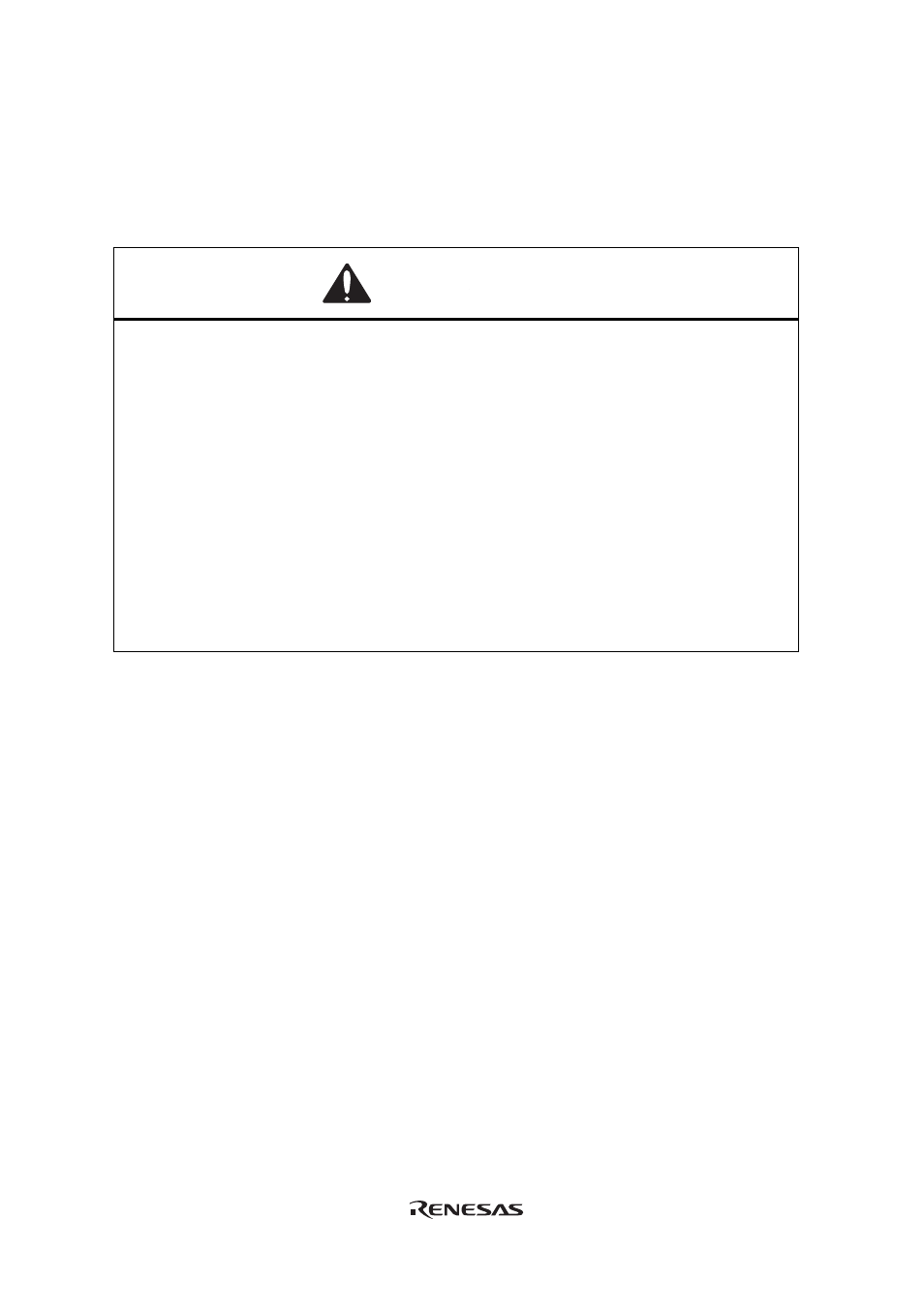 Section 4 notice, Warning | Renesas H8/36057 User Manual | Page 20 / 22