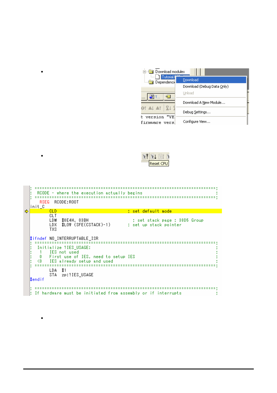 Downloading and running the tutorial, Chapter 6. downloading and running the tutorial | Renesas M3T-ICC740 User Manual | Page 13 / 23