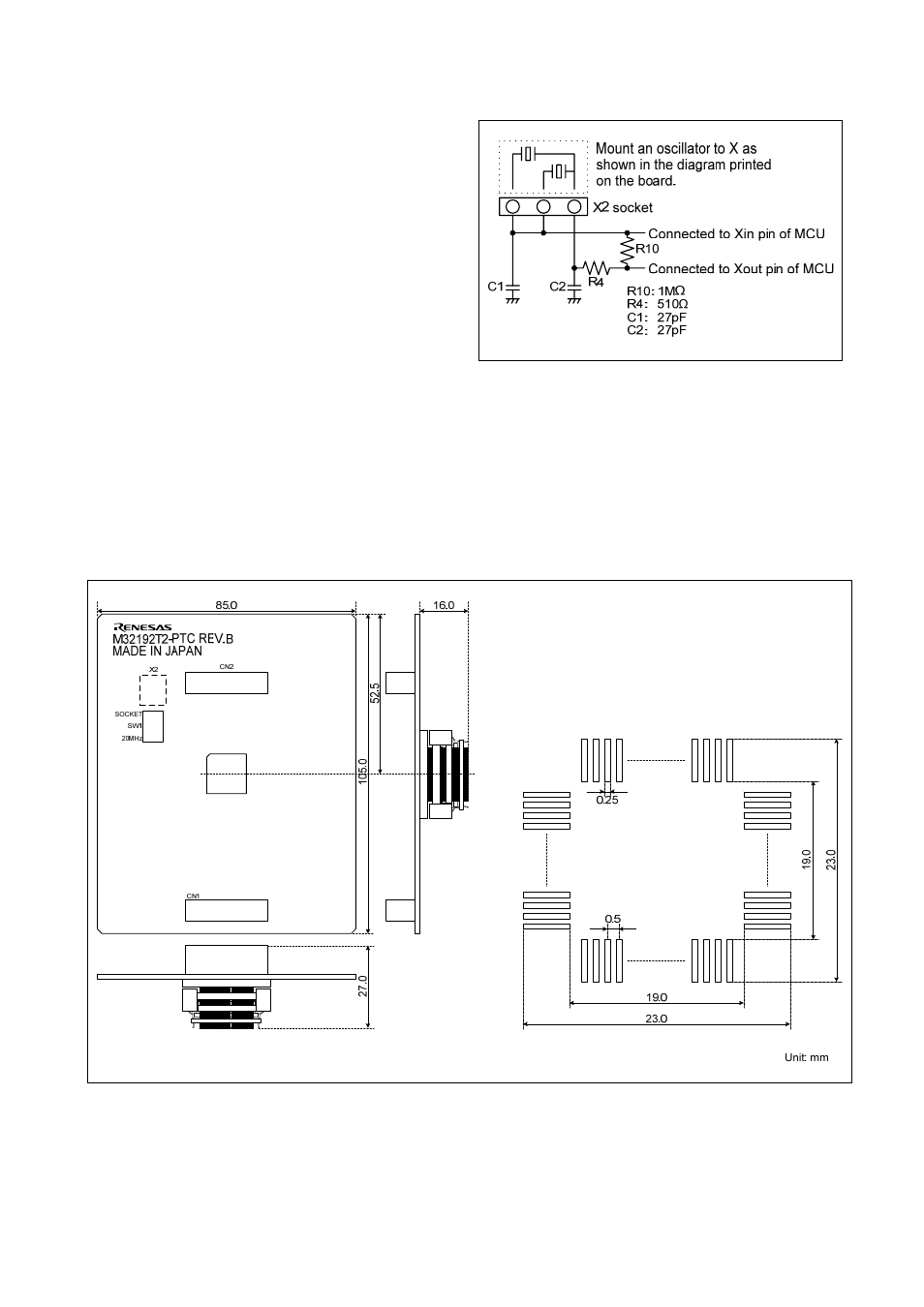 Selecting a clock | Renesas M32192T2-PTC User Manual | Page 7 / 8