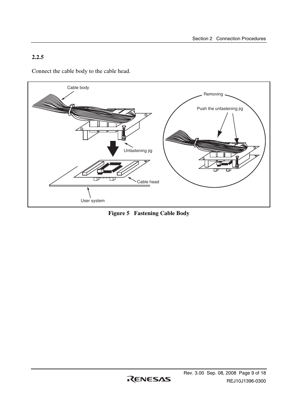 5 fastening cable body | Renesas H8SX/1582 User Manual | Page 23 / 36