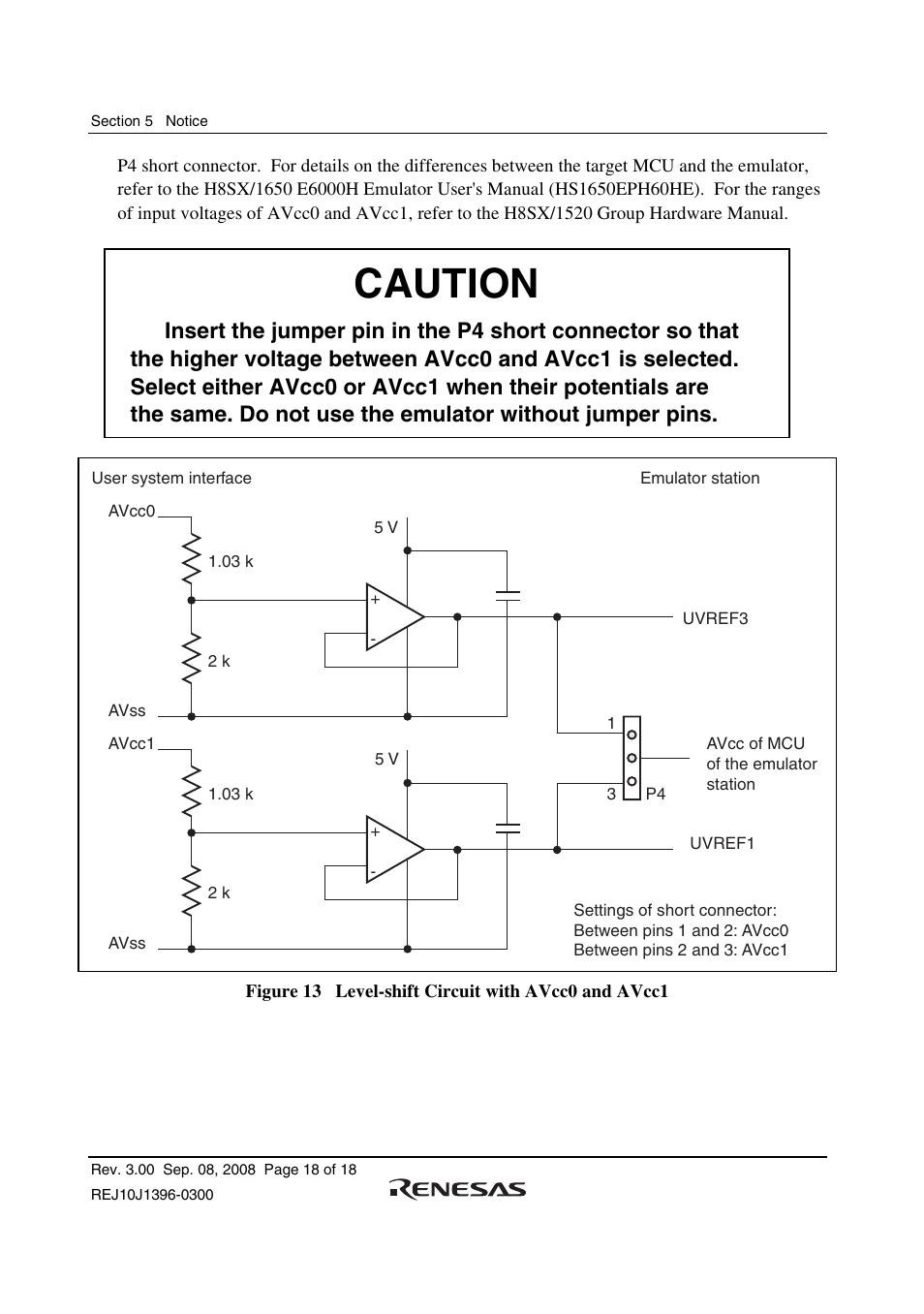 Caution | Renesas H8SX/1582 User Manual | Page 32 / 36