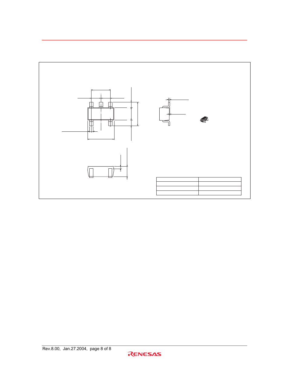 Package dimensions | Renesas HD74HC1G66 User Manual | Page 8 / 9
