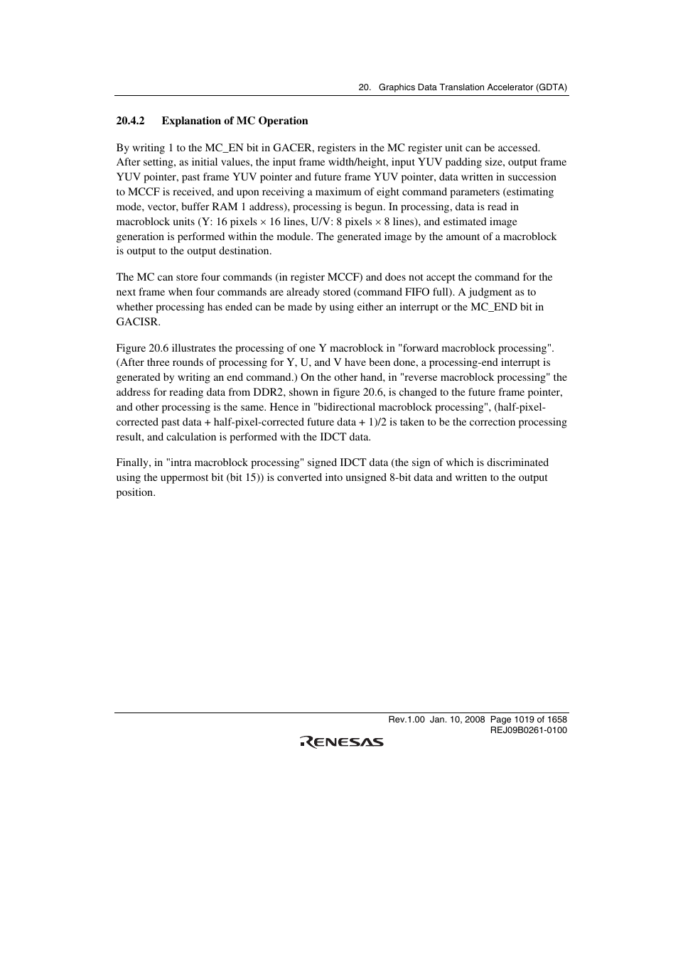 2 explanation of mc operation | Renesas SH7781 User Manual | Page 1049 / 1692