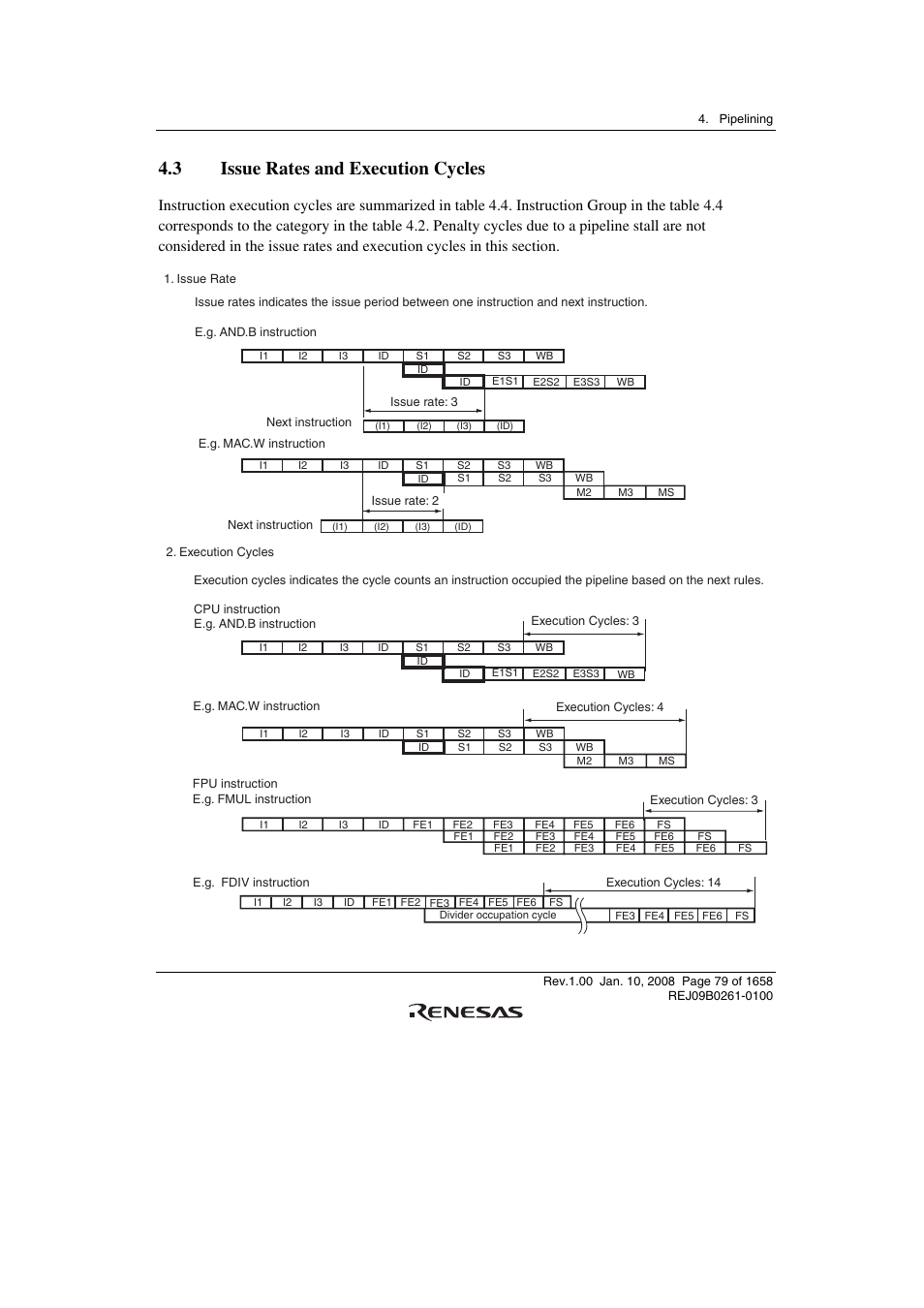 3 issue rates and execution cycles | Renesas SH7781 User Manual | Page 109 / 1692