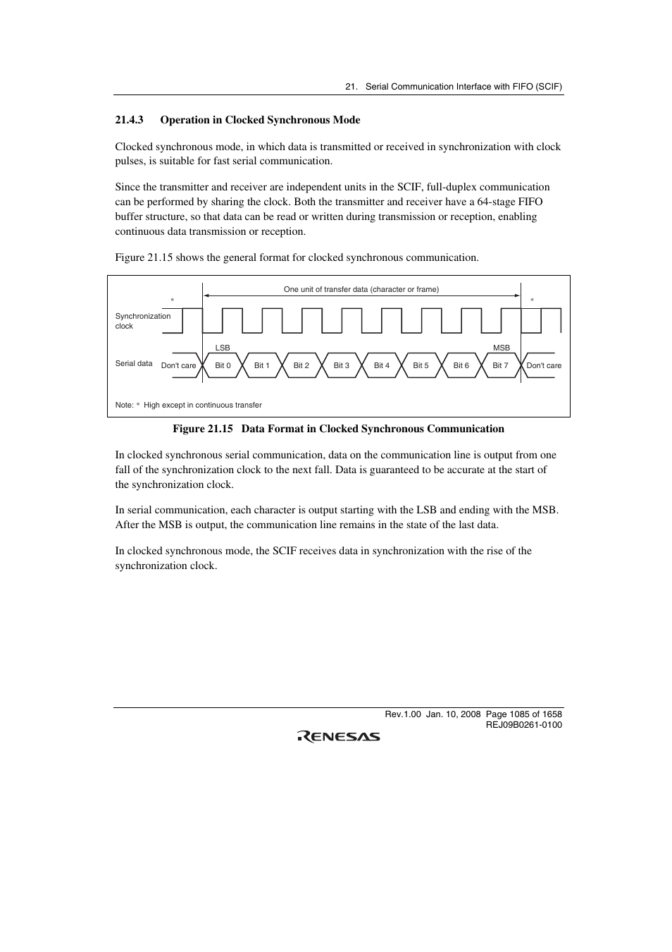 3 operation in clocked synchronous mode | Renesas SH7781 User Manual | Page 1115 / 1692