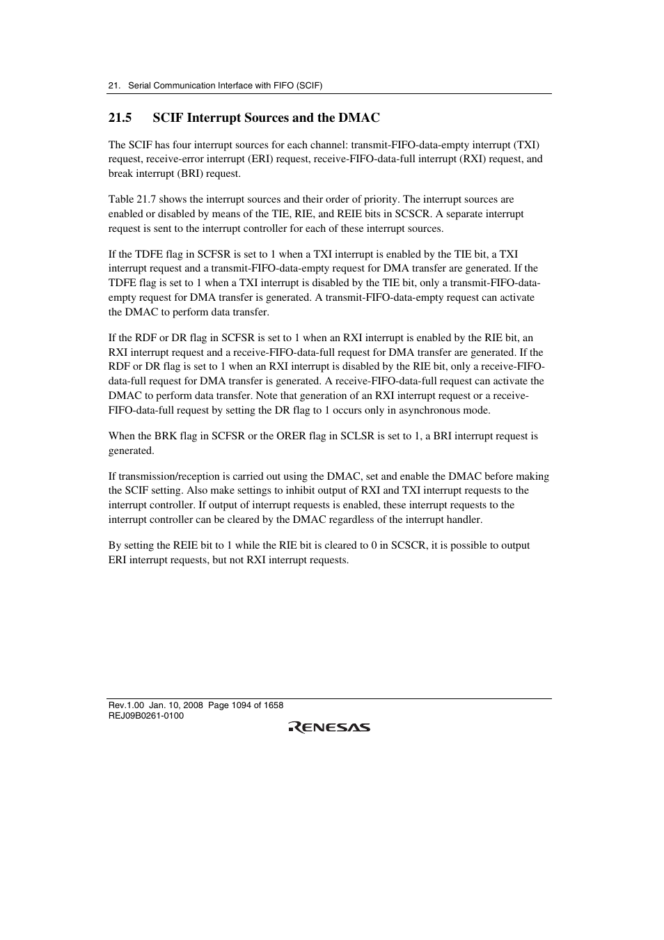 5 scif interrupt sources and the dmac | Renesas SH7781 User Manual | Page 1124 / 1692