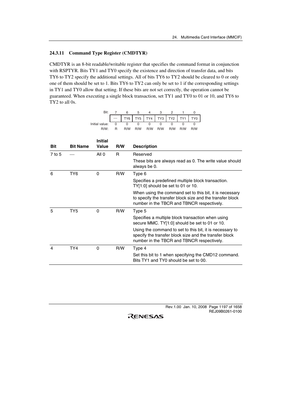 11 command type register (cmdtyr) | Renesas SH7781 User Manual | Page 1227 / 1692