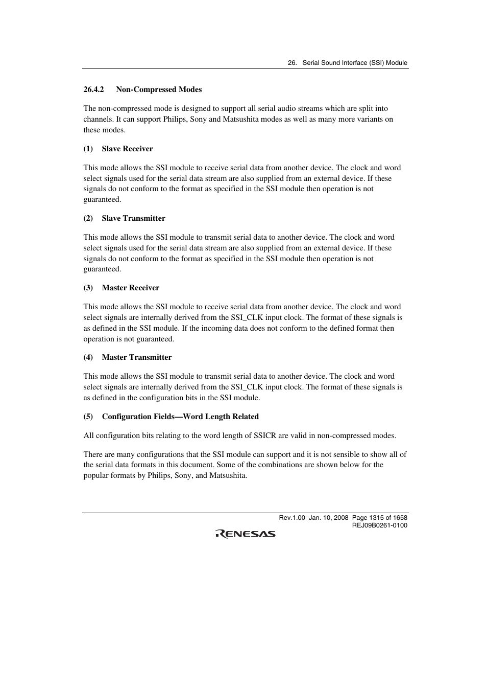2 non-compressed modes | Renesas SH7781 User Manual | Page 1345 / 1692