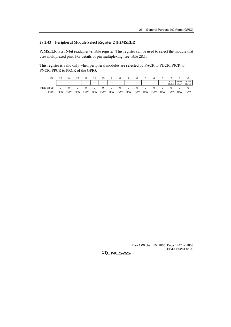 43 peripheral module select register 2 (p2mselr) | Renesas SH7781 User Manual | Page 1477 / 1692