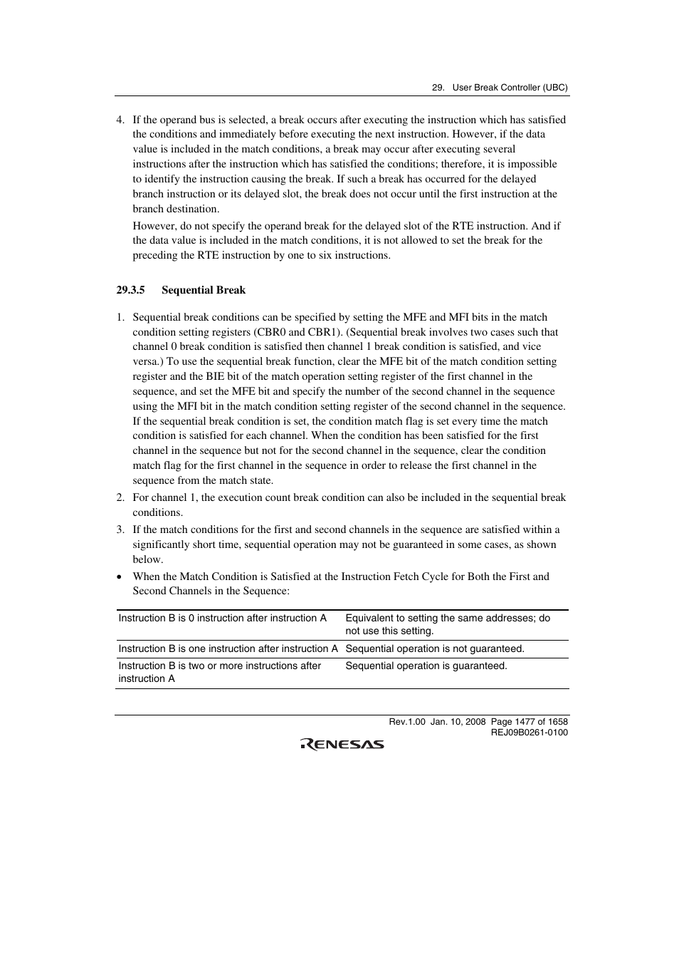 5 sequential break | Renesas SH7781 User Manual | Page 1507 / 1692