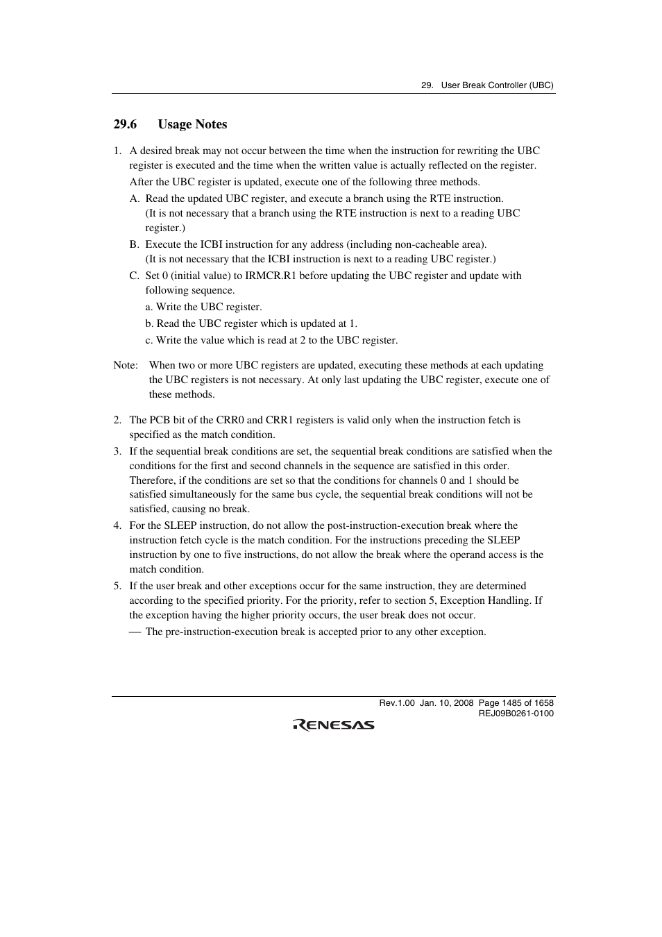 6 usage notes | Renesas SH7781 User Manual | Page 1515 / 1692