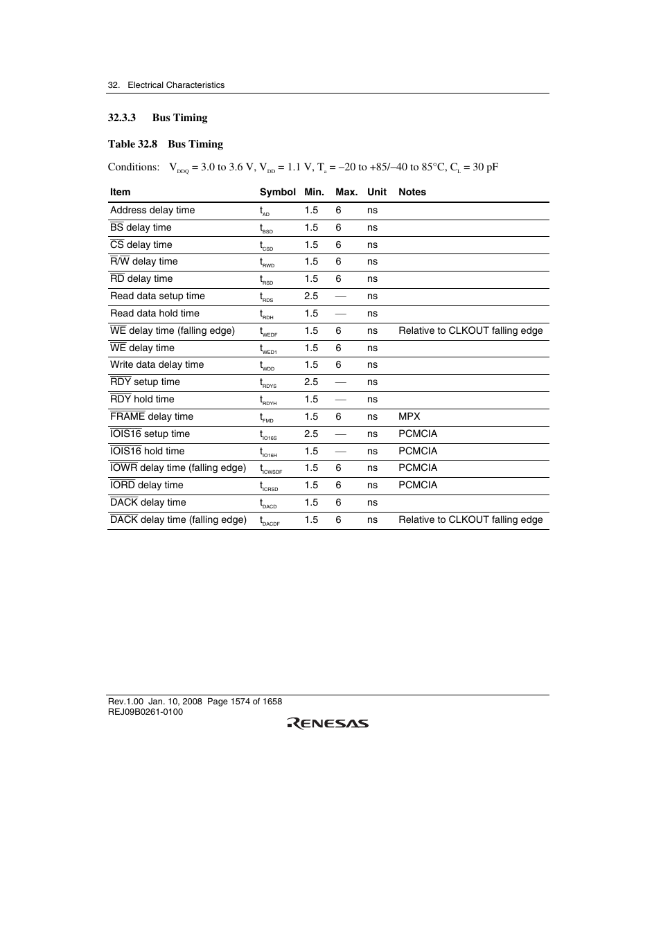 3 bus timing | Renesas SH7781 User Manual | Page 1604 / 1692