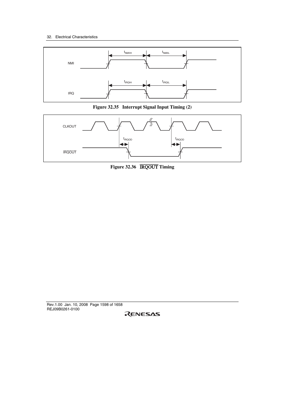 Figure 32.36 irqout timing | Renesas SH7781 User Manual | Page 1628 / 1692