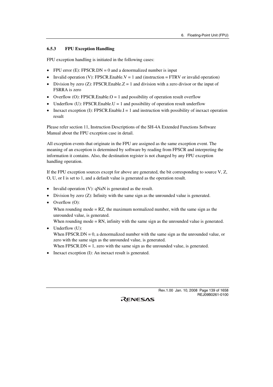 3 fpu exception handling | Renesas SH7781 User Manual | Page 169 / 1692