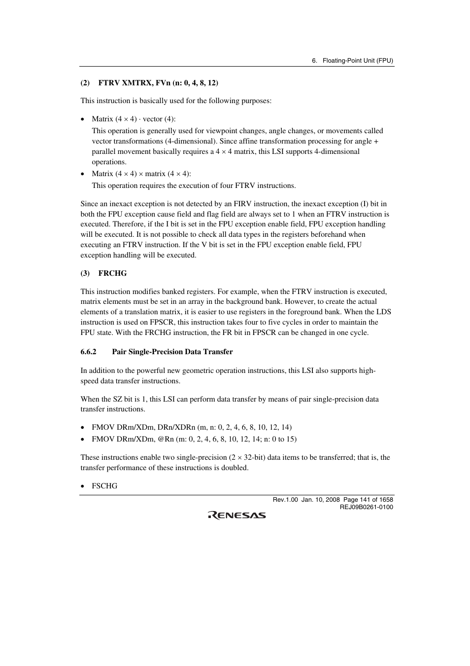 2 pair single-precision data transfer | Renesas SH7781 User Manual | Page 171 / 1692