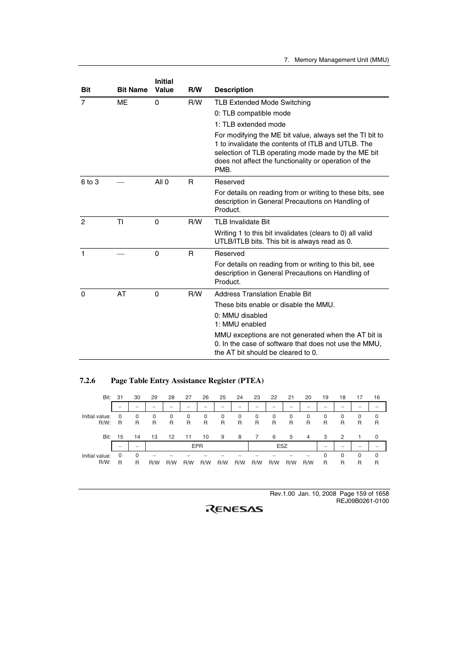 6 page table entry assistance register (ptea) | Renesas SH7781 User Manual | Page 189 / 1692