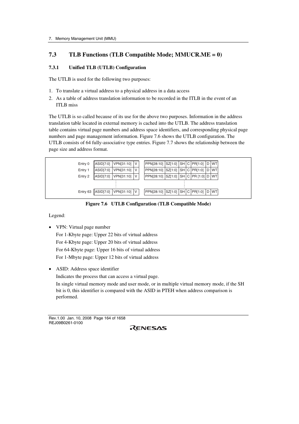 1 unified tlb (utlb) configuration | Renesas SH7781 User Manual | Page 194 / 1692