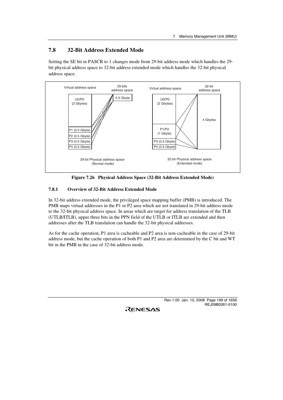 8 32-bit address extended mode, 1 overview of 32-bit address extended mode | Renesas SH7781 User Manual | Page 229 / 1692